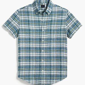 J crew cotton/linen short sleeve button down